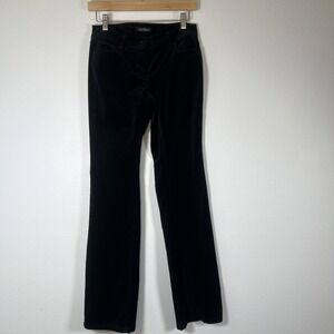 WHBM Womens Black Velvet Jeans Sz 00 Boot Cut Western Glam Party NYE Casual Pant